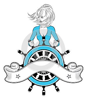 Sailor girl emblem