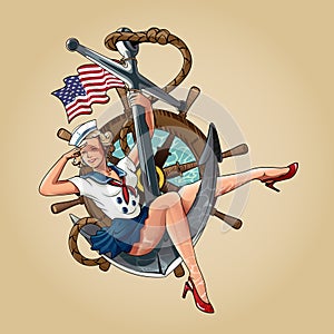 Sailor Girl US Navy pin-up girl version