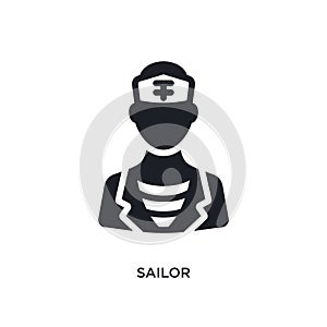 sailor isolated icon. simple element illustration from nautical concept icons. sailor editable logo sign symbol design on white