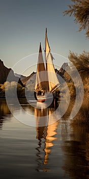 Sailor Jerry\'s Schooner On Colorado River In Topock, Arizona