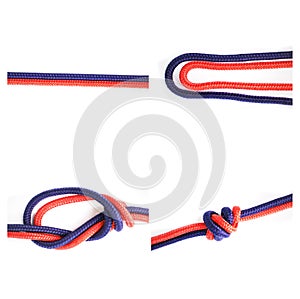 Sailor, knot and how to tie with rope in tutorial, guide or steps to connect string for security. Creative, pattern and