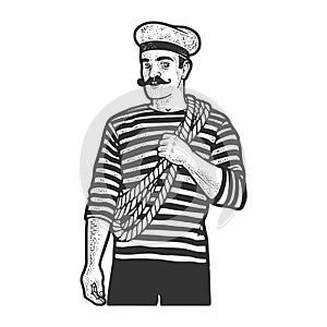 sailor man sketch vector illustration