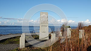 Sailor memorial at Storseisundet bridge at Atlantic road in Norway