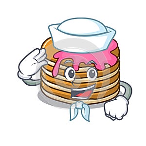 Sailor pancake with strawberry character cartoon
