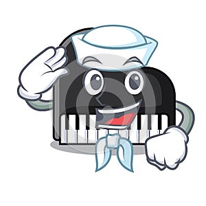 Sailor piano character cartoon style