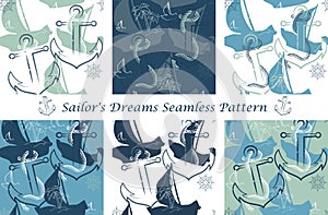 Sailor`s Dreams Seamless Pattern
