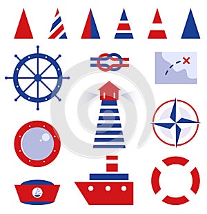 Sailor and sea icons photo