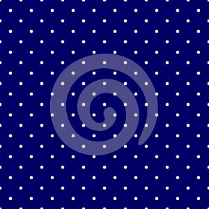 Sailor tile vector pattern with white polka dots on blue background