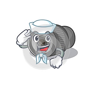 Sailor zoom lens mascot isolated with character