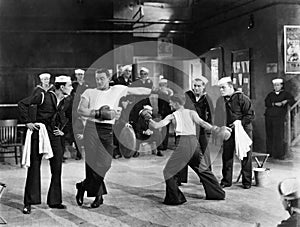 Sailors having boxing match photo