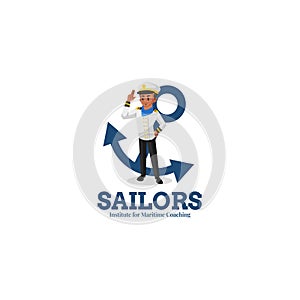 Sailors institute for maritime coaching vector mascot logo