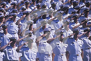 Sailors Saluting, Naval Academy Graduation Ceremony, May 26, 1999, Annapolis, Maryland