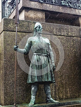 the Sailorâ€™s Monument located at Torgallmenningen - the main square of Bergen, Norway