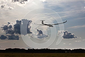 Sailplane on final glide photo