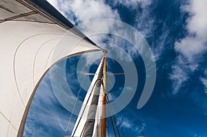 Sails against blue sky