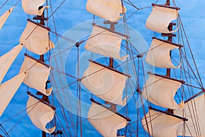 Sails on blue background