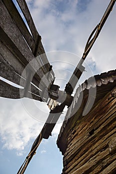 Sails of the old wooden windmill