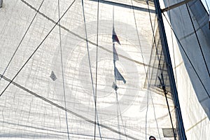 Sailing into the sunset on a sailing yacht