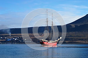 Sailship at Svalbard Coast