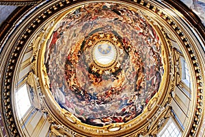 Saint Agnese In Agone Church Basilica Dome, Rome, Italy