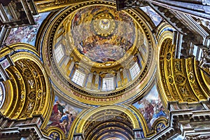 Saint Agnese In Agone Church Basilica Dome Rome Italy