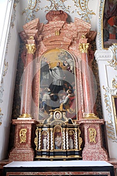 Saint Aloysius Gonzaga altar in Jesuit church of St. Francis Xavier in Lucerne