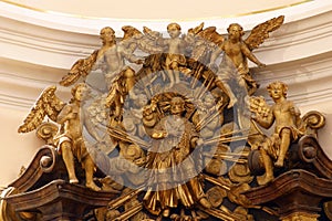 Saint Aloysius Gonzaga Surrounded by Angels, Franciscan church of St. Francis Xavier in Zagreb, Croatia photo