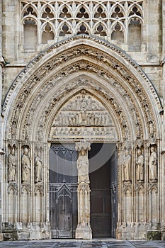 Saint Andre cathedral arcade in Bordeaux historic center. Aquitaine, France