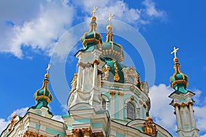 Saint Andrew orthodox church in Kyiv, Ukraine photo