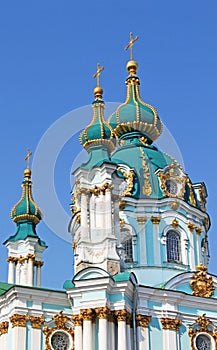 Saint Andrew orthodox church by Rastrelli in Kyiv photo