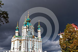 Saint Andrew`s Church Andriyivskyy Descent in Kiev