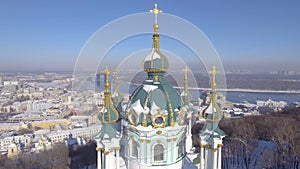 Saint Andrew`s Church in Kiev on the Andriyivsky Descent was built in 1747-1754 and designed by the famous architect
