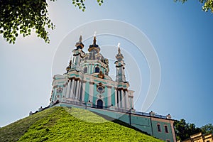 The Saint Andrew`s Church is a most famous baroque church in Kiyv, the capital of Ukraine