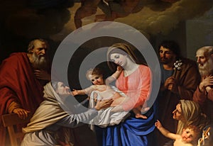 Saint Ann adores the Child photo