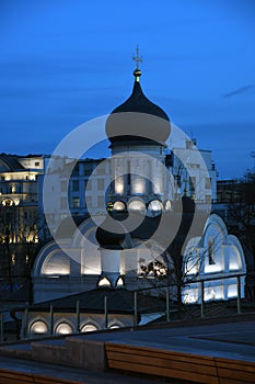 Saint Anna church in Moscow at night