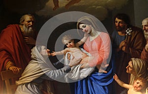 Saint Anne adores the Child by Stefano Tofanelli, Basilica of Saint Frediano, Lucca, Italy photo