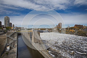Saint Anthony Falls Lock and Dam. Minneapolis, Minnesota