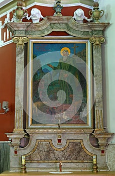 Saint Anthony the Great, altar in the church of St Barbara in Bedekovcina, Croatia