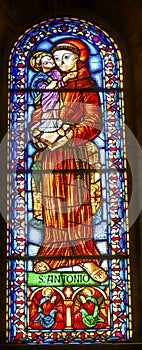 Saint Antony Stained Glass The Se Cathedral Lisbon Portugal