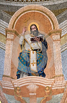 Saint Athanasius of Alexandria, fresco on the ceiling of the Saint John the Baptist church in Zagreb, Croatia