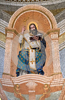 Saint Athanasius of Alexandria, fresco on the ceiling of the St John the Baptist church in Zagreb, Croatia