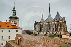 Saint Barbara Church, Czech Chram sv. Barbory, in Kutna Hora, Czech republic.Famous Gothic catholic church in central Europe,