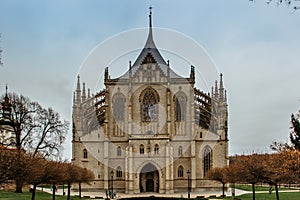 Saint Barbara Church, Czech Chram sv. Barbory, in Kutna Hora, Czech republic.Famous Gothic catholic church in central Europe,