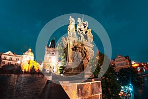 Saint Barbara, Margaret and Elizabeth at Charles Bridge. Prague, Czech Republic