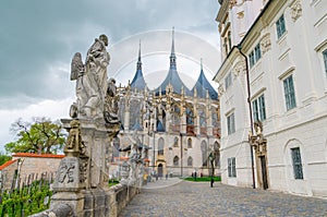 Saint Barbara`s Cathedral Roman Catholic church Gothic style building