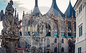 Saint Barbara`s Church, Roman Catholic church in Kutn Hora in the style of a Cathedral, and is sometimes referred to as