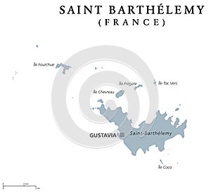 Saint Barthelemy political map