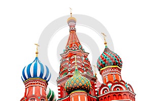 Saint Basil Cathedral in Moscow Russia on white isolated background