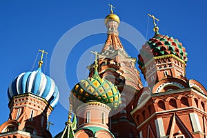 Saint Basil Cathedral and Vasilevsky Descent of Red Square in Moscow, Russia