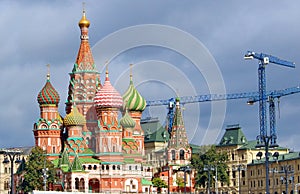 Saint Basil`s Cathedral, is an Orthodox church in Red Square of Moscow